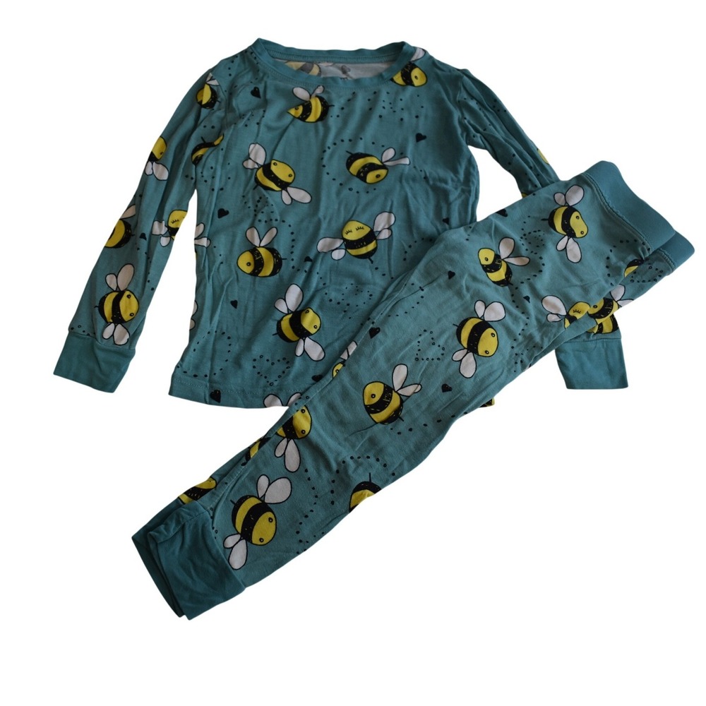 Little Sleepies 2T Teal Blues Kids Long Sleeve Pants 2 piece Pajama Set